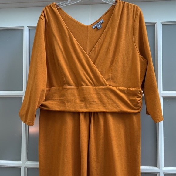 Jessica London Classic Cotton Rich Orange Designer Stretch Dress Size 22W - Picture 6 of 9